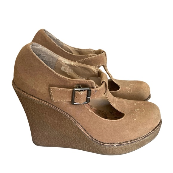 Rock & Rose By Zigi Tan T-Strap Wedges Size 7.5 - Picture 3 of 9